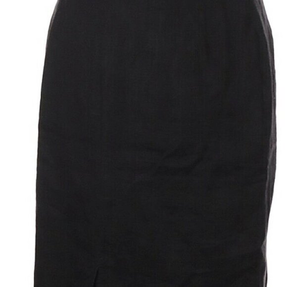 Ann Taylor Sz 8 Black‎ Linen Skirt With Side Button - Picture 2 of 3